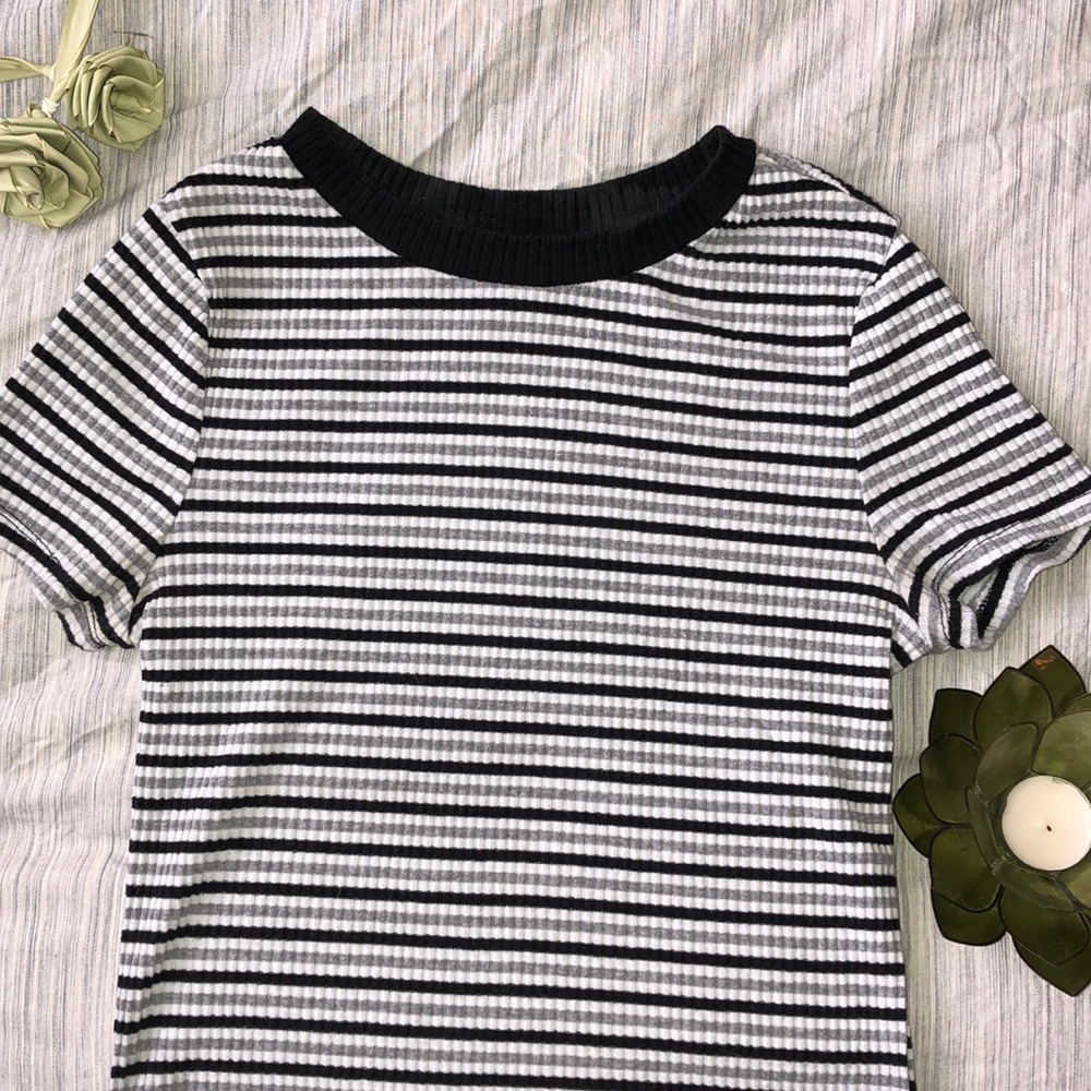 Striped black and white shirt